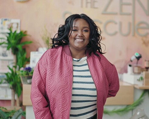 Image of The ZEN Succulent CEO Megan Cain in her store.