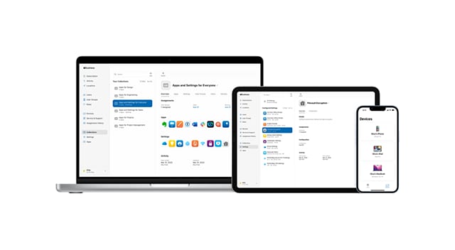 Laptop, tablet, and phone stacked and overlapping each other