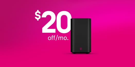 A T-Mobile high-speed internet router and the $20 off price point.