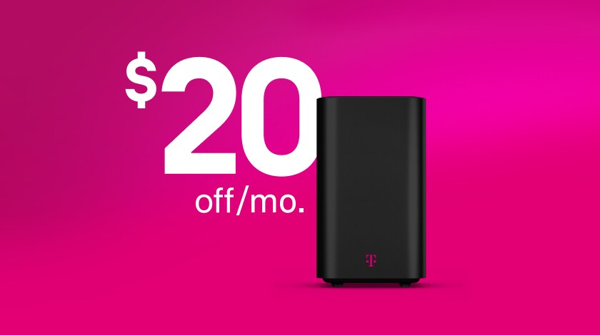A T-Mobile high-speed internet router and the $20 off price point.