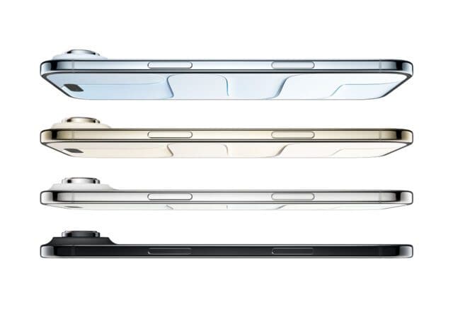 The iPhone 17 in 4 colors: Mist Blue, Sage, White and Black