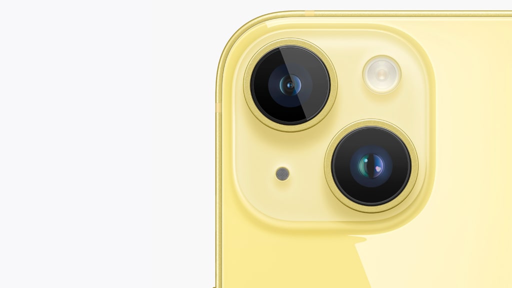 View of the iPhone camera lenses.