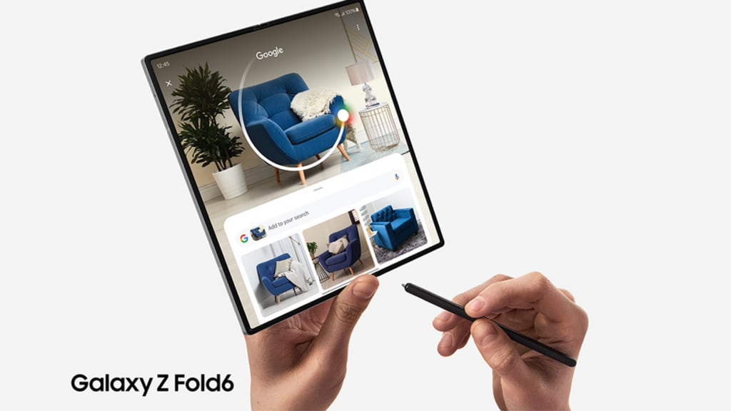 A person holding the Galaxy Z Fold6.