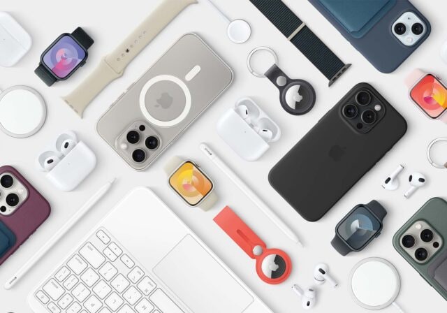 A collection of iPhone accessories including MagSafe cases