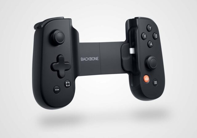 An image of a black Backbone One Controller.