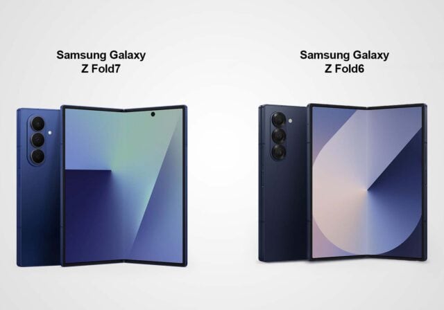 Image of both the Samsung Galaxy Z Fold7 and the Z Fold6