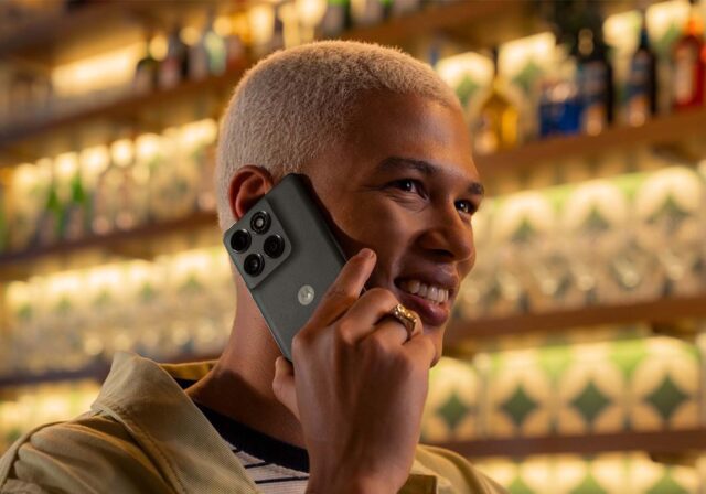 A person holding the Motorola edge 2025.