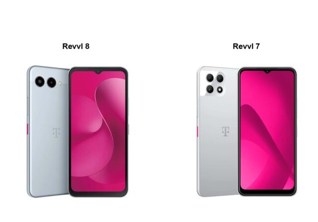 A photo of the Revvl 8 next to the REVVL 7.