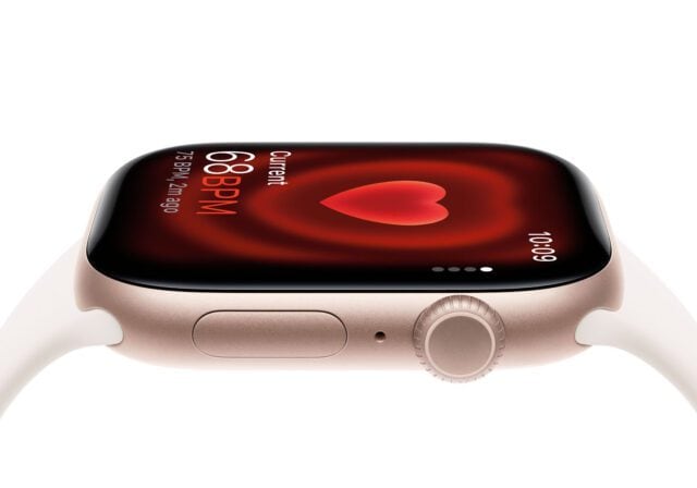 An image of an Apple Watch Series 11 46mm in Rose Gold against a white background.