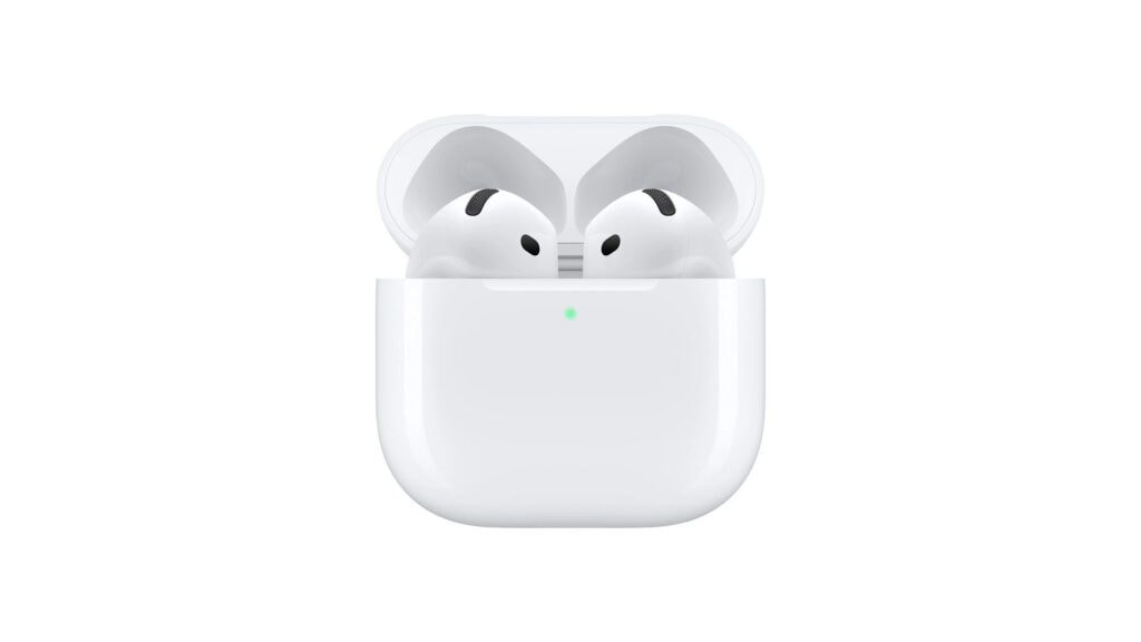 Image of Apple AirPods 4 against a white background.