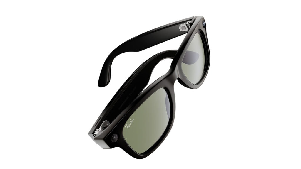 Image of Ray-Ban Meta Wayfarer Glasses against a white background.