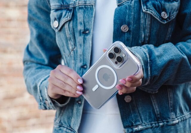 A clear iPhone case.