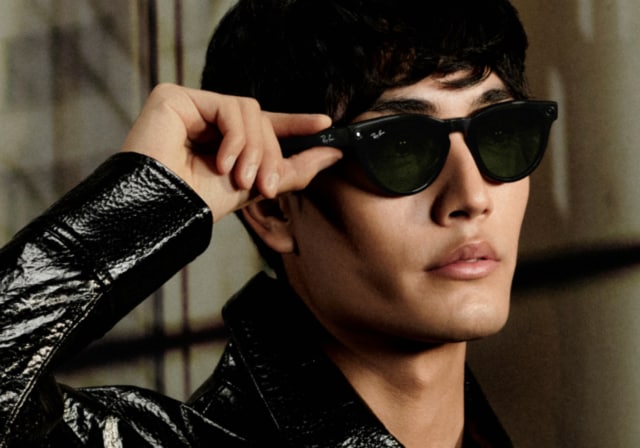 Fashionable Man Wearing Ray-Ban Smart Glasses