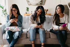 Friends enjoying guest wifi