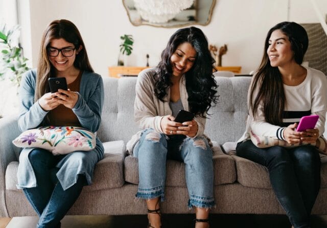 Friends enjoying guest wifi