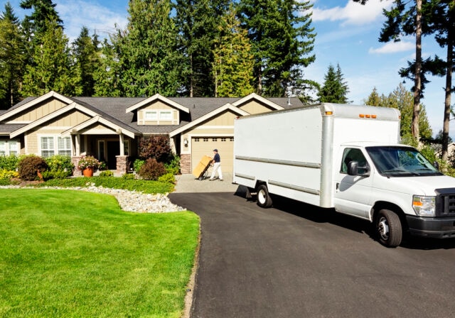 delivery truck house home internet moving