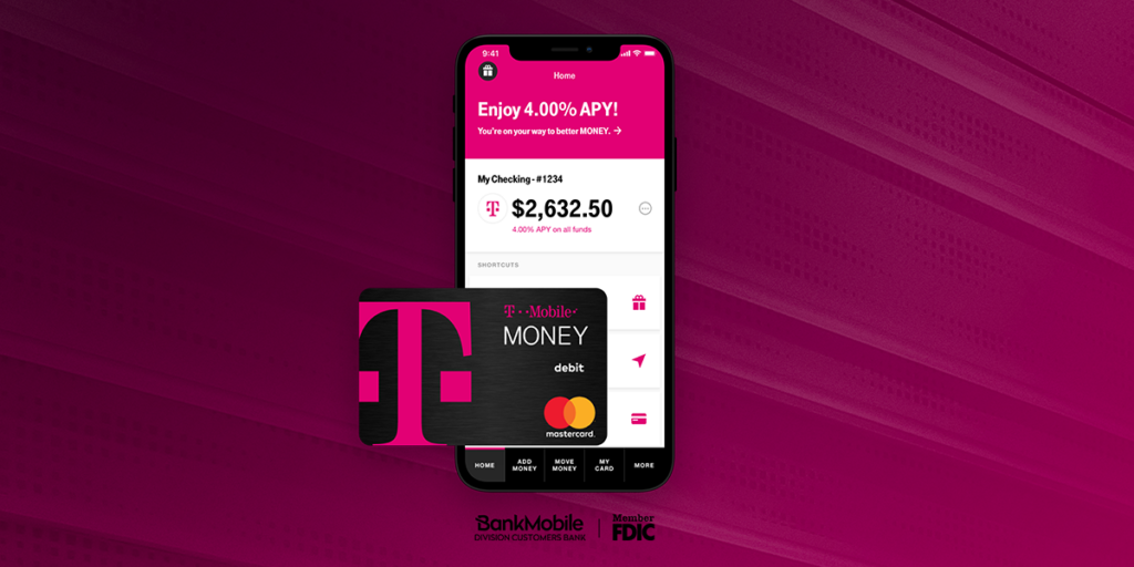 Bye, Big Banks. Hello, T‑Mobile MONEY Introducing Your No‑Fee,  Interest‑Earning, Mobile‑First Checking Account ‑ T‑Mobile Newsroom