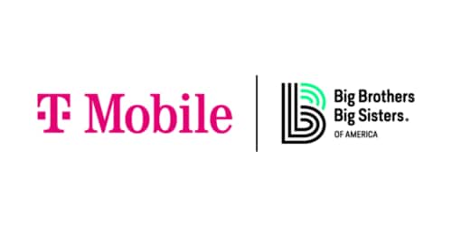 Image of T-Mobile logo and Big Brothers Big Sisters of America logo locked up