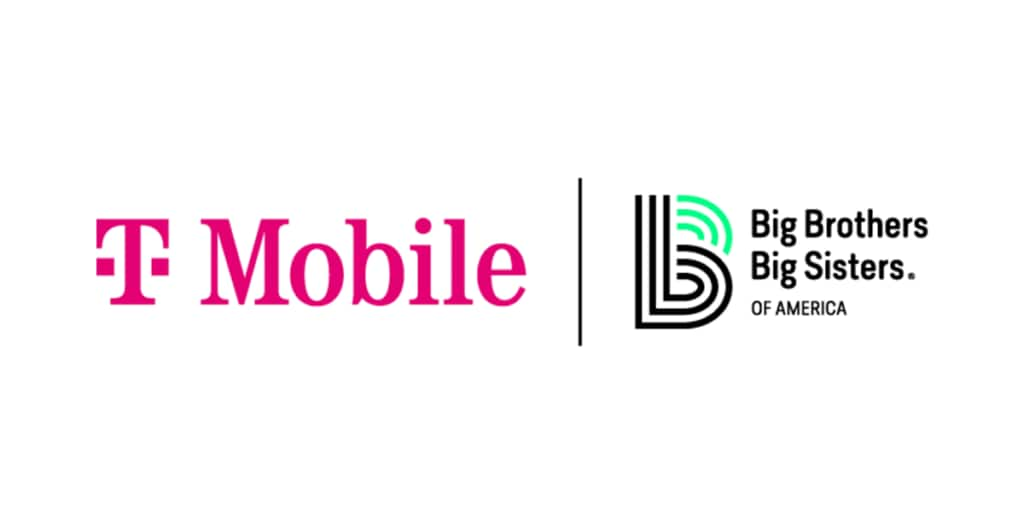 Image of T-Mobile logo and Big Brothers Big Sisters of America logo locked up