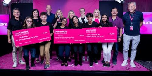 A group of people at the Changemaker Challenge Lab