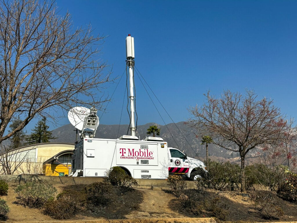 T-Mobile deploys SatCOLTs and SatCOW mobile cell sites during devastating Southern California fires.