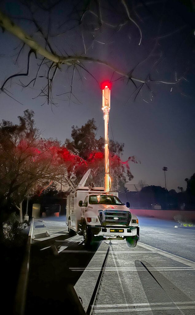T-Mobile support vehicles deployed to aid connectivity efforts during the Jan. 2025 Los Angeles wildfires.