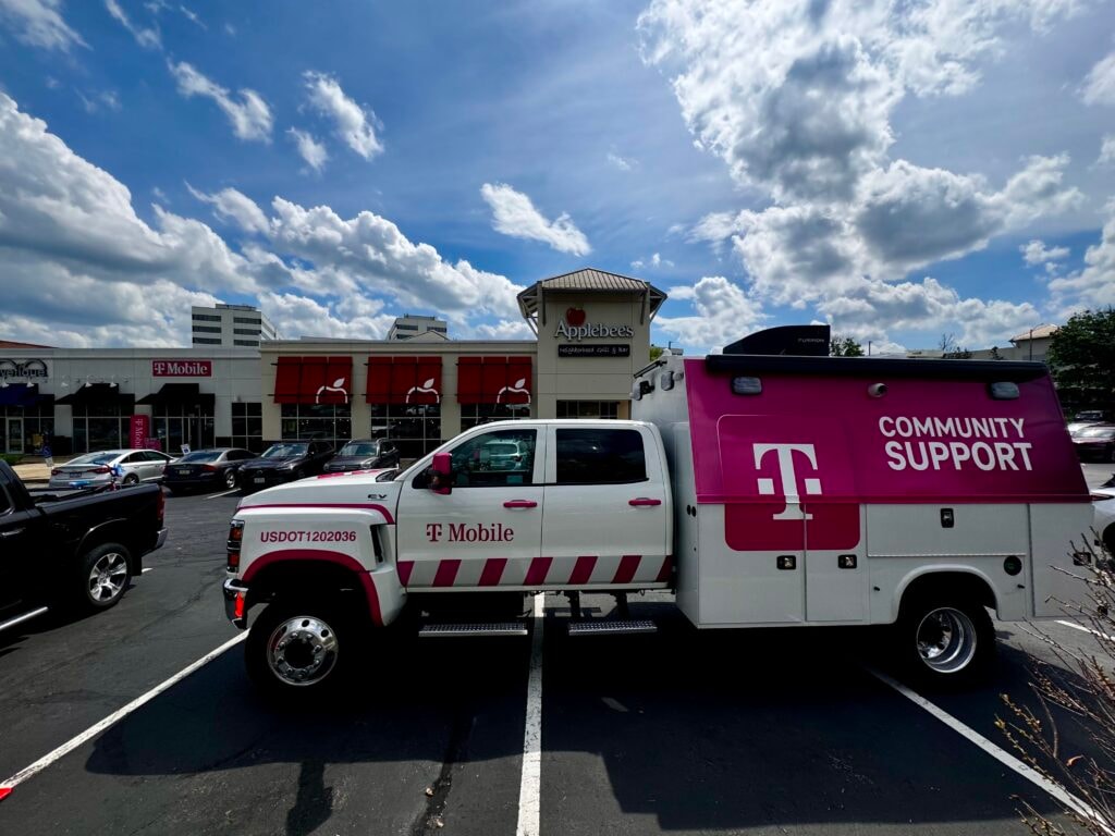 T-Mobile Community Support Truck in Pittsburgh after storm