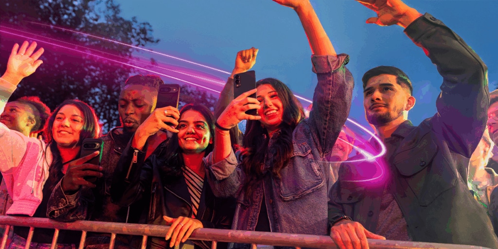 A group of people having fun at a live event