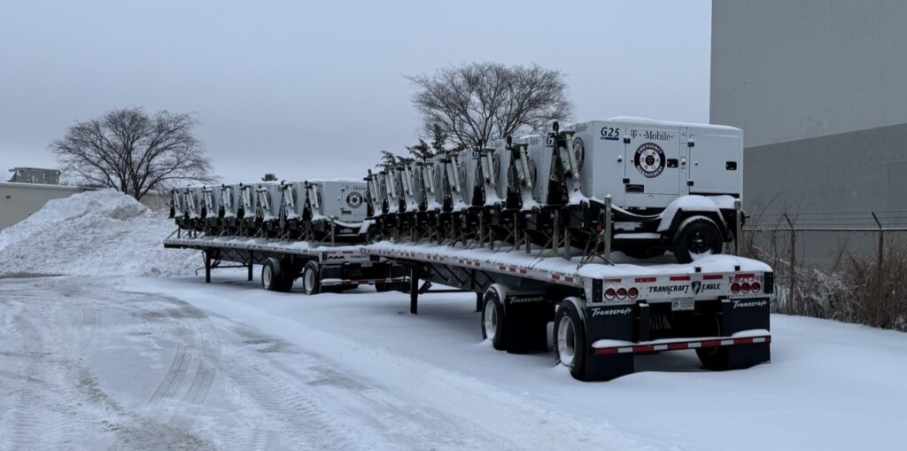 Portable T-Mobile generators ready to be deployed for Winter Storm Fern, January 2026