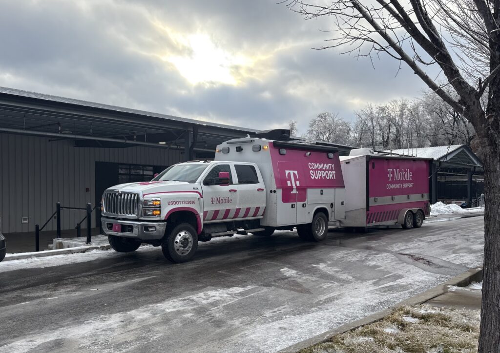 T-Mobile community support truck deployed for winter storms, 2026