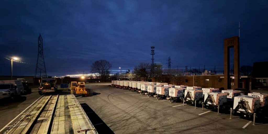 T-Mobile generators staged for winter storm deployment, 2026