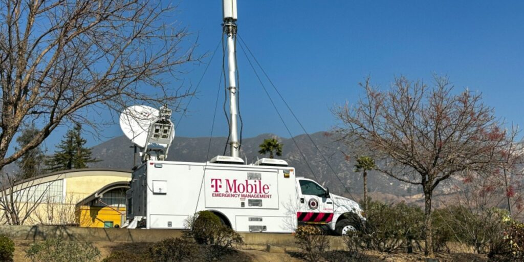 T-Mobile emergency response team deployed for a wildfire