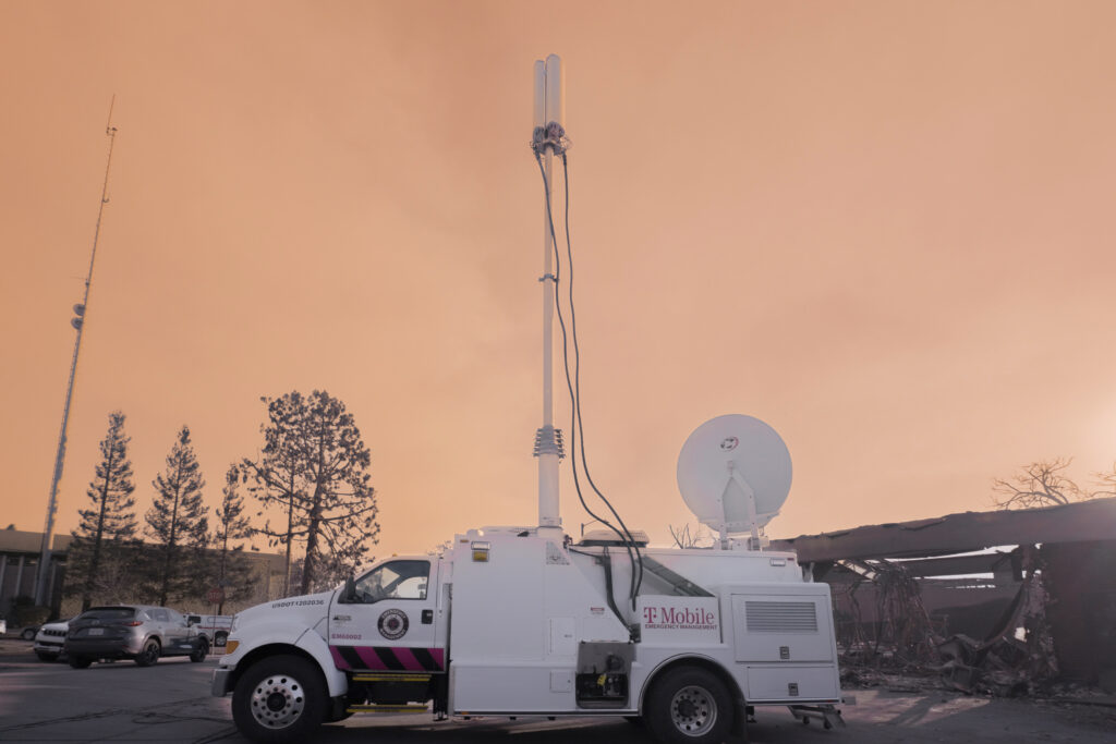 T-Mobile SatCOLT deployed for a wildfire