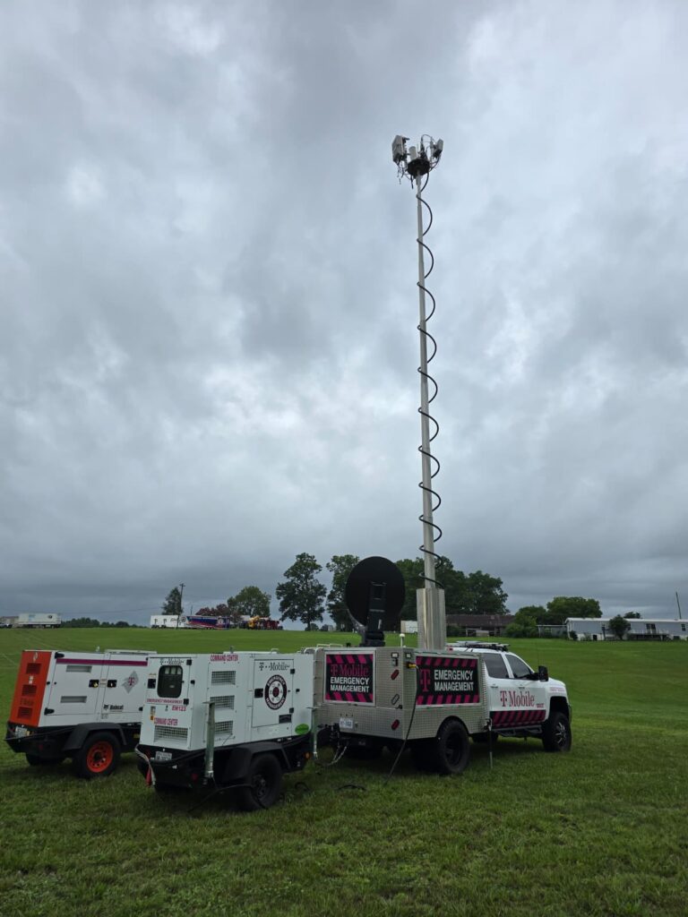 T-Mobile SatCOLT at firefighter basecamp near the Washington and Oregon border