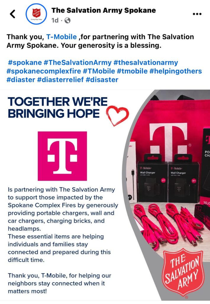 The Salvation Army Spokane Thanks T-Mobile