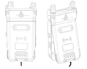 How to insert the battery on the Siyata SD7 Ultra 5G.